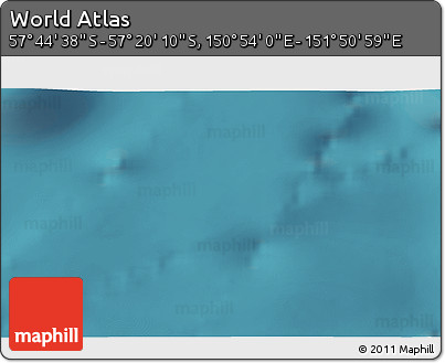 Satellite 3D Map of the Area around 57° 32' 24" S, 151° 22' 30" E