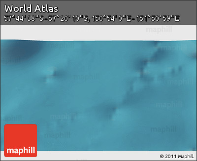 Satellite 3D Map of the Area around 57° 32' 24" S, 151° 22' 30" E