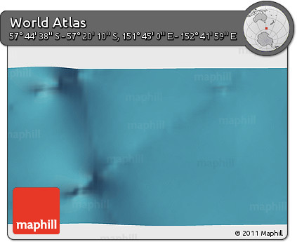 Satellite 3D Map of the Area around 57° 32' 24" S, 152° 13' 29" E