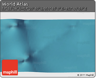 Satellite 3D Map of the Area around 57° 32' 24" S, 152° 13' 29" E