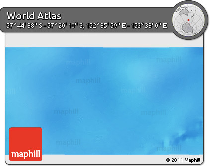 Physical 3D Map of the Area around 57° 32' 24" S, 153° 4' 29" E