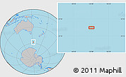 Gray Location Map of the area around 57° 32' 24" S, 153° 4' 29" E