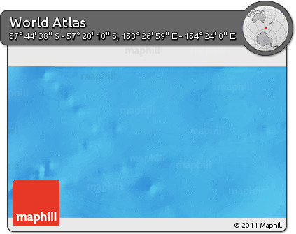 Physical 3D Map of the Area around 57° 32' 24" S, 153° 55' 30" E