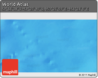 Physical 3D Map of the Area around 57° 32' 24" S, 153° 55' 30" E