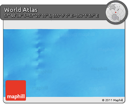 Physical 3D Map of the Area around 57° 32' 24" S, 155° 37' 30" E