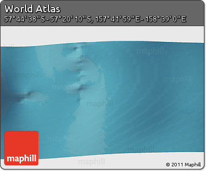 Satellite 3D Map of the Area around 57° 32' 24" S, 158° 10' 30" E