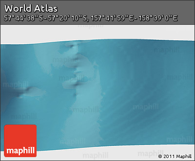Satellite 3D Map of the Area around 57° 32' 24" S, 158° 10' 30" E