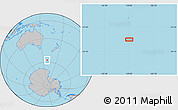 Gray Location Map of the area around 57° 32' 24" S, 159° 1' 30" E