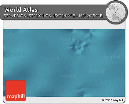Satellite 3D Map of the Area around 57° 32' 24" S, 159° 52' 30" E