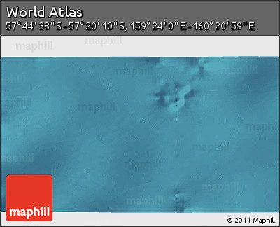 Satellite 3D Map of the Area around 57° 32' 24" S, 159° 52' 30" E