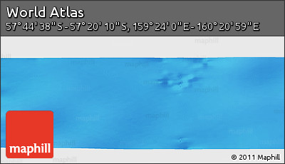 Physical Panoramic Map of the Area around 57° 32' 24" S, 159° 52' 30" E