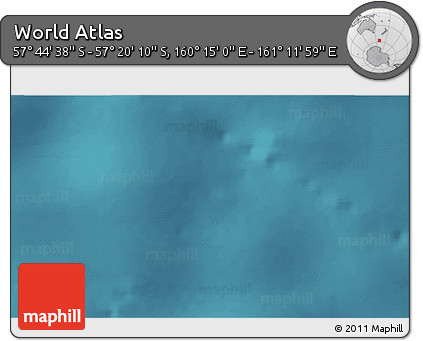 Satellite 3D Map of the Area around 57° 32' 24" S, 160° 43' 29" E