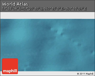 Satellite 3D Map of the Area around 57° 32' 24" S, 160° 43' 29" E