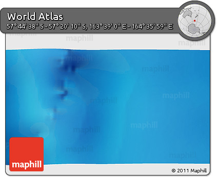 Physical 3D Map of the Area around 57° 32' 24" S, 164° 7' 30" E