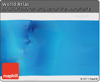 Physical 3D Map of the Area around 57° 32' 24" S, 164° 7' 30" E