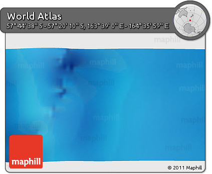 Shaded Relief 3D Map of the Area around 57° 32' 24" S, 164° 7' 30" E