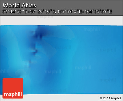Shaded Relief 3D Map of the Area around 57° 32' 24" S, 164° 7' 30" E