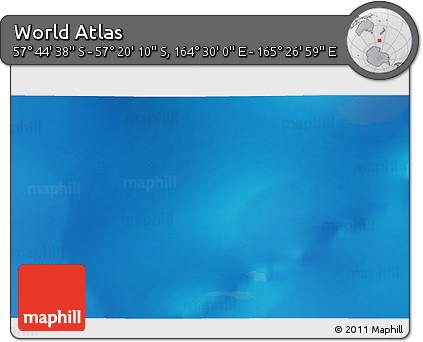 Physical 3D Map of the Area around 57° 32' 24" S, 164° 58' 29" E