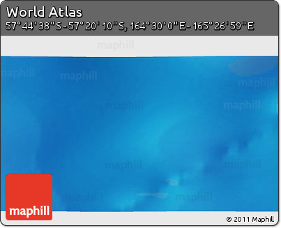 Physical 3D Map of the Area around 57° 32' 24" S, 164° 58' 29" E