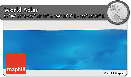 Physical Panoramic Map of the Area around 57° 32' 24" S, 164° 58' 29" E