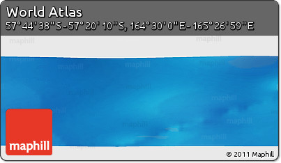 Physical Panoramic Map of the Area around 57° 32' 24" S, 164° 58' 29" E