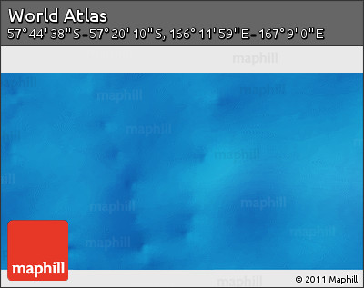 Physical 3D Map of the Area around 57° 32' 24" S, 166° 40' 30" E