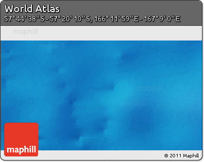 Physical 3D Map of the Area around 57° 32' 24" S, 166° 40' 30" E