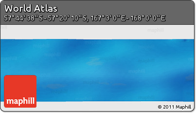 Physical Panoramic Map of the Area around 57° 32' 24" S, 167° 31' 30" E