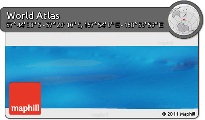 Physical Panoramic Map of the Area around 57° 32' 24" S, 168° 22' 30" E