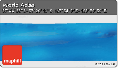 Physical Panoramic Map of the Area around 57° 32' 24" S, 168° 22' 30" E