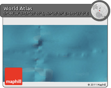 Satellite 3D Map of the Area around 57° 32' 24" S, 170° 4' 29" E