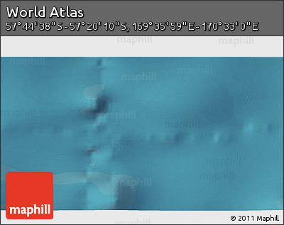 Satellite 3D Map of the Area around 57° 32' 24" S, 170° 4' 29" E