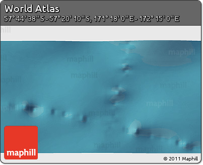 Satellite 3D Map of the Area around 57° 32' 24" S, 171° 46' 30" E