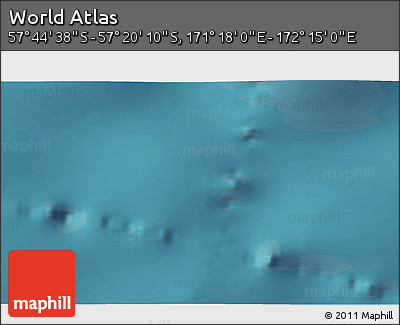 Satellite 3D Map of the Area around 57° 32' 24" S, 171° 46' 30" E