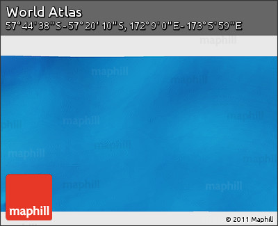 Physical 3D Map of the Area around 57° 32' 24" S, 172° 37' 30" E
