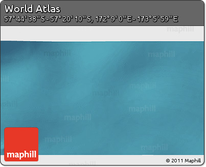 Satellite 3D Map of the Area around 57° 32' 24" S, 172° 37' 30" E