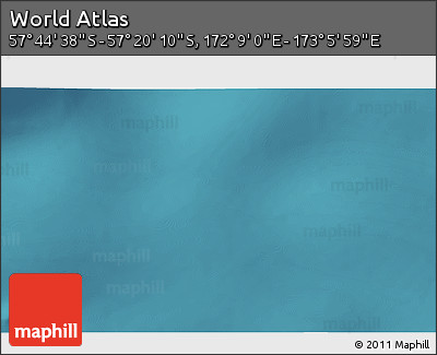 Satellite 3D Map of the Area around 57° 32' 24" S, 172° 37' 30" E