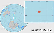 Gray Location Map of the area around 57° 32' 24" S, 174° 19' 29" E