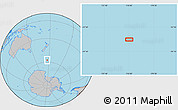 Gray Location Map of the area around 57° 32' 24" S, 176° 1' 30" E