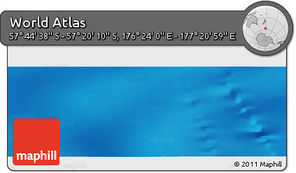 Physical Panoramic Map of the Area around 57° 32' 24" S, 176° 52' 30" E