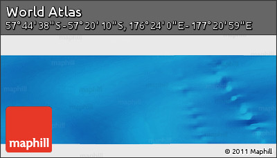 Physical Panoramic Map of the Area around 57° 32' 24" S, 176° 52' 30" E