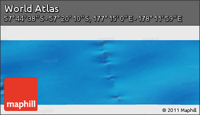 Physical Panoramic Map of the Area around 57° 32' 24" S, 177° 43' 29" E
