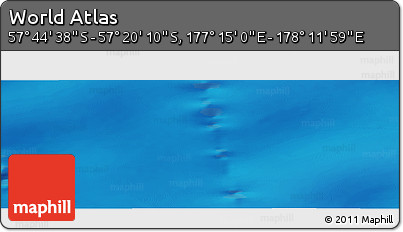 Physical Panoramic Map of the Area around 57° 32' 24" S, 177° 43' 29" E