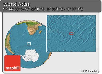 Satellite Location Map of the Area around 57° 32' 24" S, 17° 4' 30" E