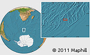 Satellite Location Map of the area around 57° 32' 24" S, 23° 1' 29" E