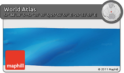 Physical Panoramic Map of the Area around 57° 32' 24" S, 26° 25' 29" E