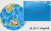 Physical Location Map of the area around 57° 32' 24" S, 44° 16' 29" E