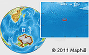 Physical Location Map of the area around 57° 32' 24" S, 45° 7' 30" E