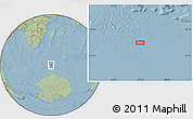 Savanna Style Location Map of the area around 57° 32' 24" S, 45° 7' 30" E, hill shading