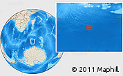 Shaded Relief Location Map of the area around 57° 32' 24" S, 45° 7' 30" E